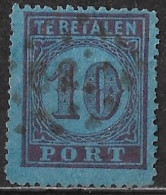 Puntstempel 52 (Heerlen) Op 1870 Portzegels Groot Waardecijfer 10 Cent Violet Op Blauw Kamtanding 13¼ NVPH P 2 A - Strafportzegels