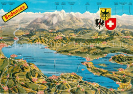 73312954 Bodensee Region Panoramakarte Bodensee Region - Konstanz