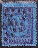 Puntstempel 84 (Onderdendam) Op 1870 Portzegels Groot Waardecijfer 10 Cent Violet Op Blauw Kamtanding 13¼ NVPH P 2 A - Portomarken