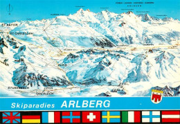 73312385 Lech Vorarlberg Uebersicht Wintersportgebiet Am Arlberg Nationalflaggen - Other & Unclassified