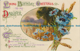 R026588 Loving Birthday Greetings To My Daughter. Flowers. Wildt And Kray. 1914 - Welt
