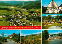 73311845 Fleckenberg Panorama Fachwerkhaeuser Spielplatz Fleckenberg - Schmallenberg