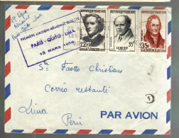 80102 -  PARIS   -  QUITO - LIMA - First Flight Covers