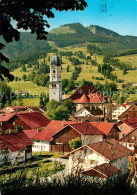 73311344 Nesselwang Panorama Kirche Nesselwang - Autres & Non Classés