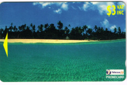 Fidji Fiji Phonecard Telecarte Telecom 3 $ Sunbather's Paradise Ile Island Plage Beach Ut BE - Fidji