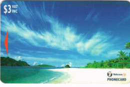 Fidji Fiji Phonecard Telecarte Telecom 3 $ Yasawa Island Wayalailai Sunbather's Paradise Ile Island Plage Beach Ut BE - Figi