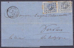 Pays-Bas - L. Affr. 2x 5c Bleu Lpts "106" Càd TILBURG /2 MEI 1873 Pour VERVIERS (au Dos: Càd Entrée "PAYS-BAS PAR EST 3" - Lettres & Documents