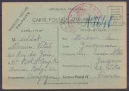 "Carte Postale Aux Armées" D'un Militaire Belge En Campagne Pour Gouverneur Belge à SETE - Flam. Arrivée MONPELLIER /30  - Oorlog 40-45 (Brieven En Documenten)