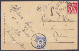 CP "Pouhon Des Cuves" Affr. N°339 Càd MALMEDY /23-10-1933 Pour GEDINNE Taxé 50c à L'arrivée - 1859-1959 Lettres & Documents