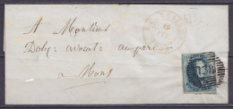 LSC (sans Contenu) Affr. N°7 P158 Càd ECAUSSINES /19 FEV. 1852 Pour MONS - Marque Boîte Rurale (au Dos: Càd Arrivée MONS - 1851-1857 Medaillen (6/8)