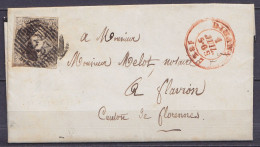 L. Affr. N°6 P33 Càd DINANT /1 JUIL. 1857 Pour Notaire à FLAVION Canton De Florennes (au Dos: Càd Arrivée ANTHEE) - 1851-1857 Medaillen (6/8)