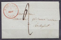 L. Càd BARVAUX /5 SEPT. 1848 Pour ROCHEFORT - Port "2" (au Dos: Càd Arrivée ROCHEFORT) - 1830-1849 (Onafhankelijk België)