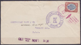 Guatemala - Env. Affr. 50ctvs Flam. "SERVICIO INTERNATCIONAL /18 ENE 1922/ CORREOS GUATEMALA" Pour CHICAGO USA - Càd Arr - Guatemala