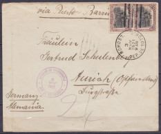 Guatemala - Env. Affr. 2x 75ctvs Flam. "MOMOST. /3 NOV 1921/ DEP. DE TOTONIC." Pour ZURICH Suisse "via Puerto Barrios" - - Guatemala