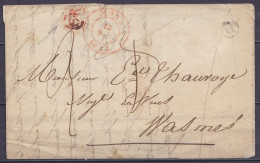 L. Càd MONS /15 MAI 1843 Pour WASMES - [SR] - Boîte Rurale "D" (au Dos: Càd Arrivée BOUSSU) - 1830-1849 (Belgio Indipendente)
