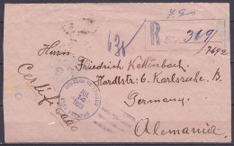 Guatemala - Env. Recommandée Affr. 5$50 (au Dos) Càd "CORREOS DE TUCURU /JUL 14 1923/ ALTA VERAPAZ" Pour KARLSRUHE Allem - Guatemala