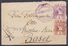 Guatemala - Devant De Lettre. Affr. 8ctvs Càd Octogon. "CORREOS /-6 OCT 1895/ QUEZALTENANGO" Pour BASEL Suisse - Guatemala