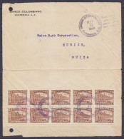 Guatemala - Env. "Banco Colombiano" Affr. 10x 25ctvs (au Dos) Oblit. "CORREOS INTERNACIONALES /MAY 11 1925/ Guatemala C. - Guatemala