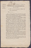 Arrêté De L'Administration Générale Daté 3 Juin 1815 De Louvain Concernant L'exercice De La Médecine Et De La Chirurgie - Decreti & Leggi