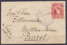 Guatemala - Petite Env. Affr. 10ctvs Càd Octogon. "CORREOS /-1 SET 1895/ QUEZALTENANGO" Pour BASEL Suisse (au Dos: Càpt  - Guatemala