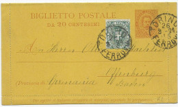 Ganzsache Von Torino 1894 Nach Offenburg - Unclassified