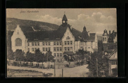 AK Jena, Ortspartie Mit Nordschule Aus Der Vogelschau  - Jena