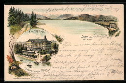 Lithographie Titisee, F. Jaegers Schwarzwald-Hotel, Seepartie  - Other & Unclassified