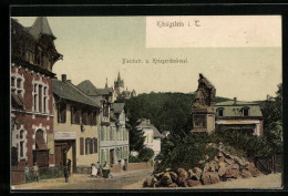 AK Königstein I. T., Bleichstrasse Und Kriegerdenkmal  - Koenigstein