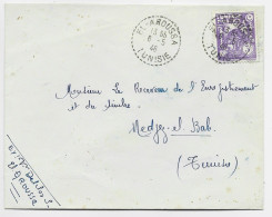 TUNISIE 3FR VIOLET SEUL LETTRE CACHET PERLE EL AROUSSA 6.5.1946 TUNISIE - Briefe U. Dokumente