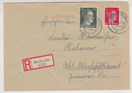 Fixe WW2 Enveloppe Recommandée Münster Kolmar Colmar 22 Nov 1943 !! Feldpost - Brieven En Documenten