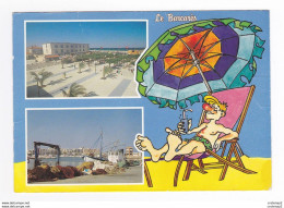 66 LE BARCARES HUMOUR N°13 92029 Bateau De Pêche En 1995 Homme Sur Chaise Longue Sous Parasol - Port Barcares