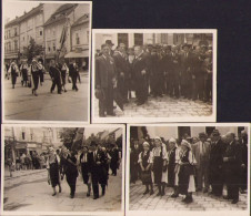 Lot 4 Poze De La O Mare Manifestație A Reuniunii Culturale Naționale A Meseriașilor Români Din Sibiu, Anii 1930 P1625 - Personnes Identifiées