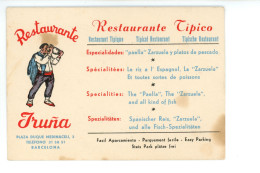 Carte De Visite Restaurante Tipico IRUNA Plaza Duque Medinaceli, 2 BARCELONA ESPAGNE - Visiting Cards