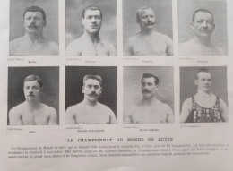 1899 LE CHAMPIONNAT DU MONDE DE LUTTE - CLICHÉS WALERY - Revue Sportive " LA VIE AU GRAND AIR " - 1900 - 1949