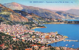 MONACO - Monte-Carlo - Panorama Vu De La Tête De Chien - Carte Postale Ancienne - Monte-Carlo