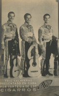 Real Photo Trio Calaveras Guitar Bernejo Bros And Raul Prado Propaganda Cigarros José Piedra Cuba - Messico