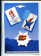 Pin's Jeux Olympiques D'Albertville 1992  Drapeau  Dans Son Emballage D'origine Et Son étiquette De Vente 39F - Olympic Games