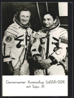 AK Gemeinsamer Kosmosflug UdSSR /DDR Mit Sojus 31, Oberst Waleri Bykowski & Oberstleutnant Sigmund Jähn  - Space