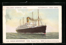 AK Passagierschiff T.S.S. Nieuw-Amsterdam, Holland-America Line  - Dampfer