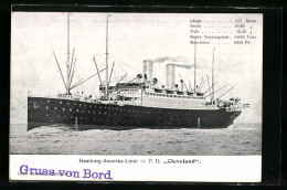 AK P. D. Cleveland Der Hamburg-Amerika Linie  - Steamers