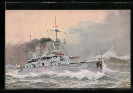 AK Kriegsschiff S. M. S. Kaiser Karl Der Grosse Auf Hoher See  - Oorlog
