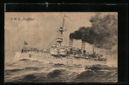 AK S. M. S. Siegfried In Voller Fahrt  - Guerre