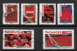 France 2009 Oblitéré Autoadhésif   N° 315 - 316 - 317 - 319 - 325 - 328    " Vacances  " - Used Stamps