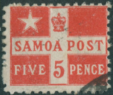 Samoa 1894 SG72a 5d Deep Red Flag FU - Samoa (Staat)