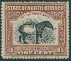 Malaysia North Borneo 1909 SG159 1c Brown Tapir P14 MH - Borneo Del Nord (...-1963)