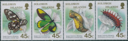 Solomon Islands 1987 SG610a Butterflies Strip MNH - Isole Salomone (1978-...)