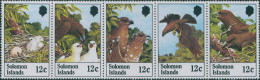 Solomon Islands 1982 SG461a Sanford's Sea Eagle Strip MNH - Solomon Islands (1978-...)