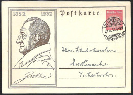 GERMANY Postal Stationery / Ganzsache Michel P 214 Used / Gelaufen Neustadt 1932   Goethe - Autres & Non Classés