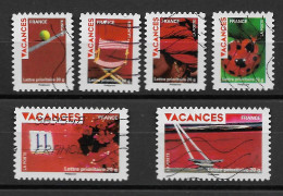 France 2009 Oblitéré Autoadhésif   N° 315 - 316 - 317 - 318 - 327 - 328    " Vacances  " - Used Stamps