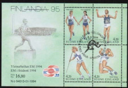 1994 Finland Michel Bl 12 Summer Sports FD-stamped. - Blocks & Sheetlets
